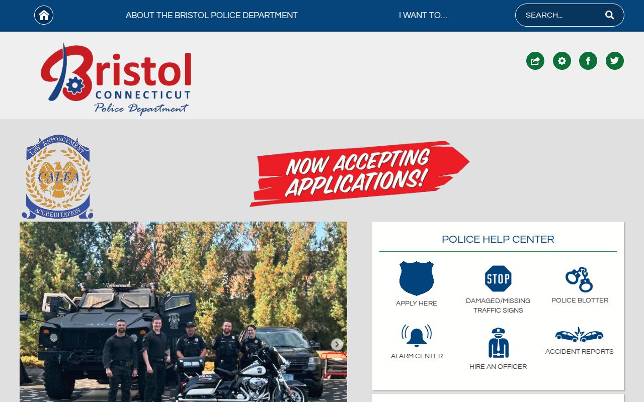 Bristol Police Department arrest and release records facility